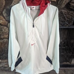 Rare Vintage Nike 1/2 Zip Pullover Hooded Lightweight Golf Rain Jacket SZ M